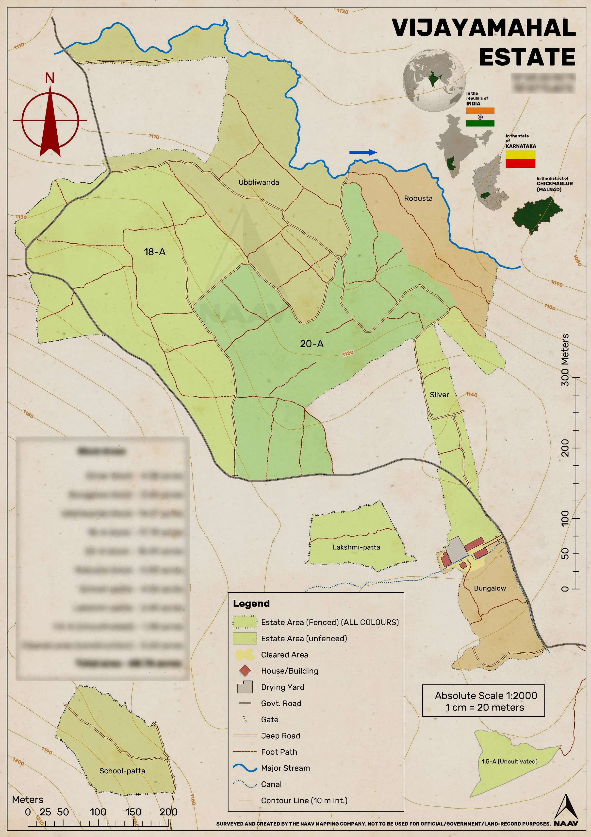 Vijayamahal estate base map before survey-number overlay